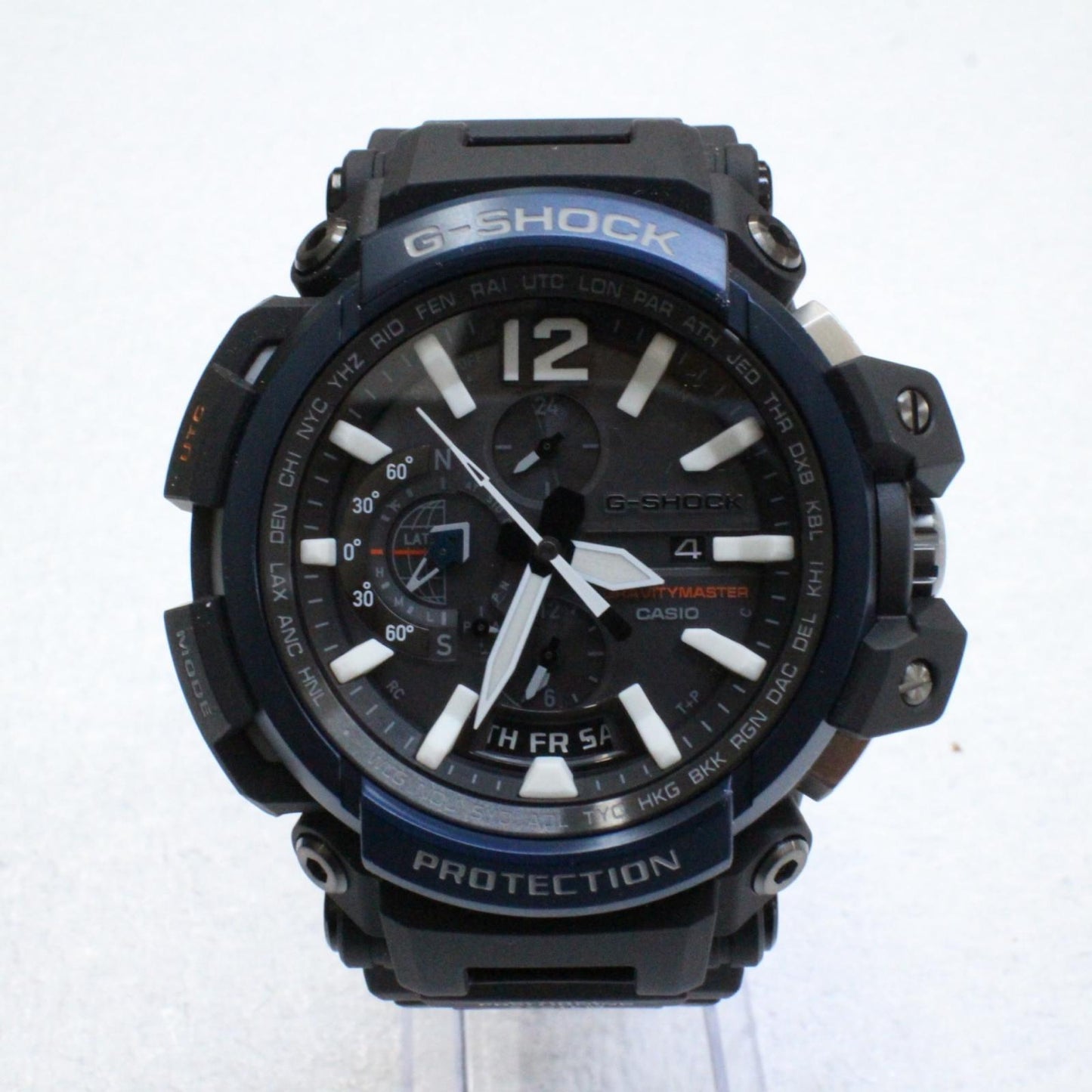 【中古】G-SHOCK | ジーショック GRAVITYMASTER 腕時計 GPW-2000-1A2JF アナログ表示 ソーラー電波時計 ブルー 文字盤グレー【加古川物流】