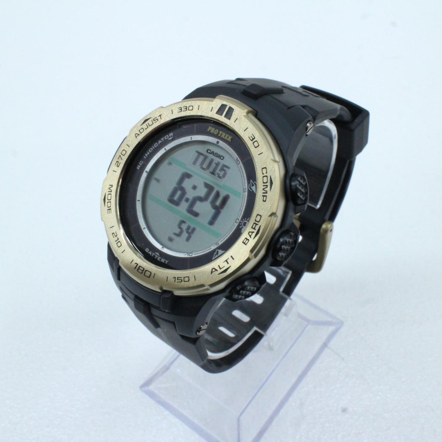 【中古】PRO TREK | プロトレック PRW-3100 Series 腕時計 PRW-3100YC デジタル表示 ソーラー電波時計 ゴールド【加古川物流】