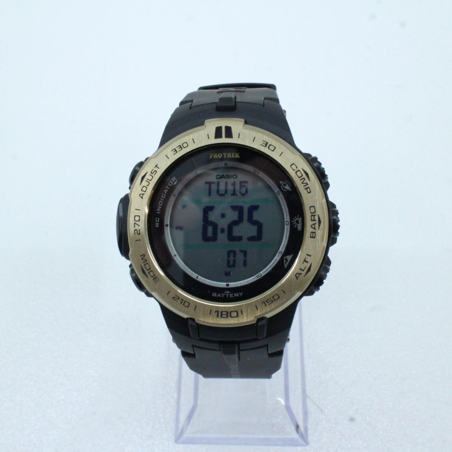 【中古】PRO TREK | プロトレック PRW-3100 Series 腕時計 PRW-3100YC デジタル表示 ソーラー電波時計 ゴールド【加古川物流】