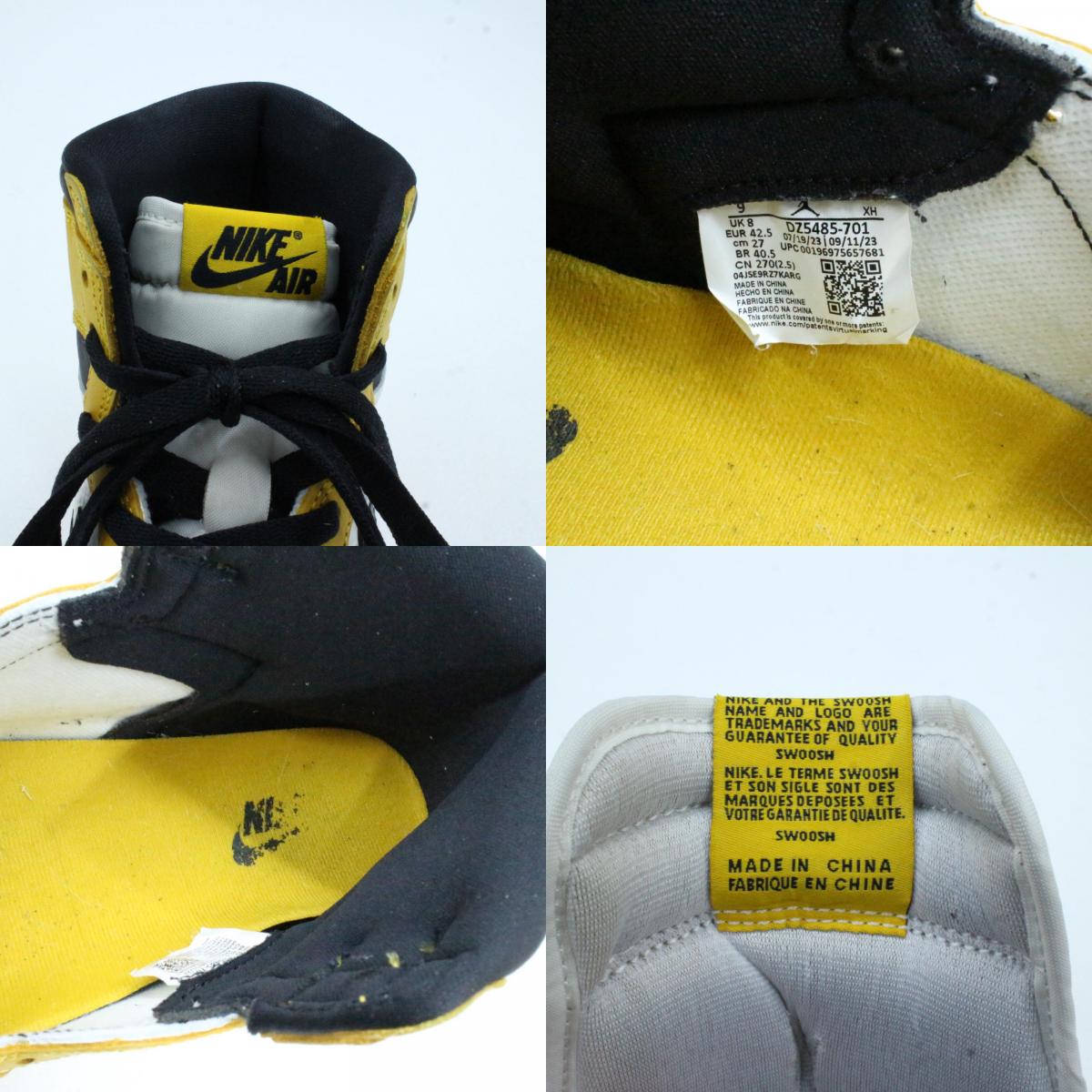 【中古】NIKE | ナイキ AIR JORDAN 1 Retro High OG スニーカー DZ5485-701 イエロー 27cm【加古川物流】