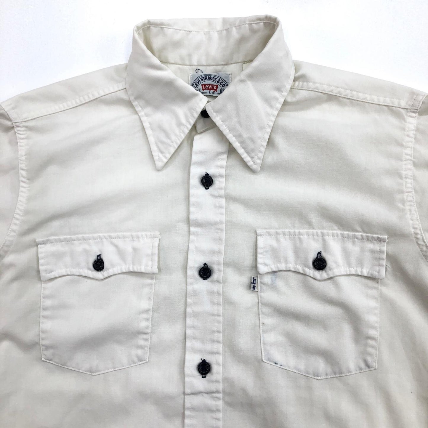 【中古】Levi's | リーバイス 70年代 ホワイトタブ ヴィンテージ 長袖シャツ ホワイト サイズ:L【加古川物流】
