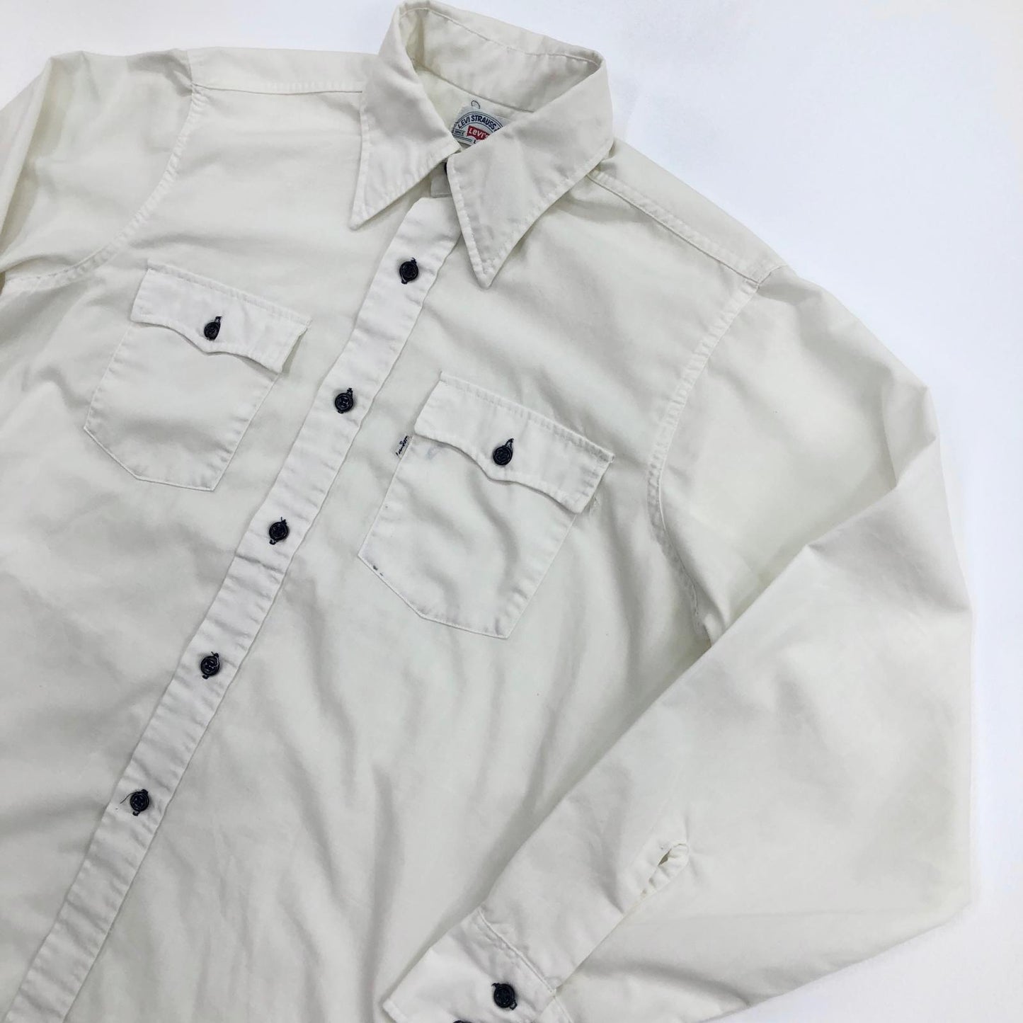 【中古】Levi's | リーバイス 70年代 ホワイトタブ ヴィンテージ 長袖シャツ ホワイト サイズ:L【加古川物流】