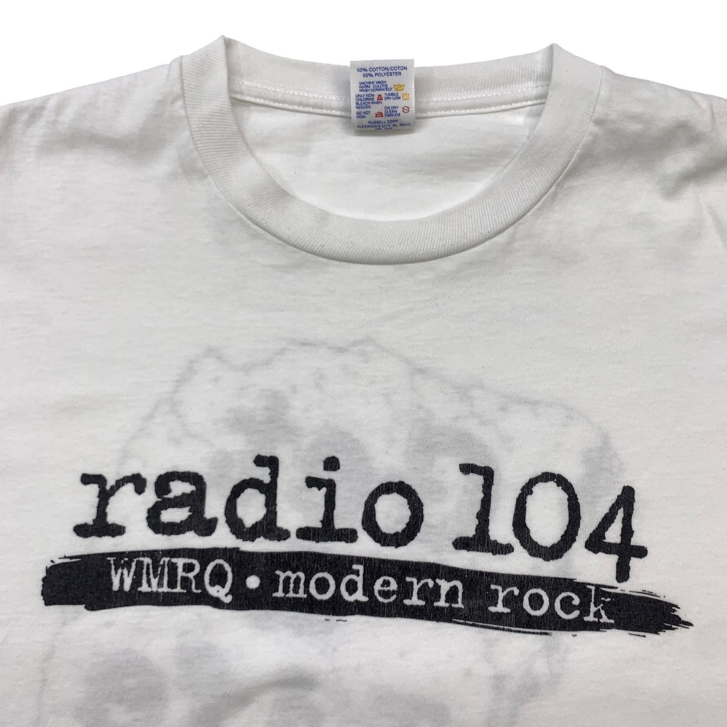 【中古】 JERZEES 90年代 radio 104 WMRQ.modern rock 両面プリント USA製 半袖Tシャツ ホワイト サイズ:XL【加古川物流】