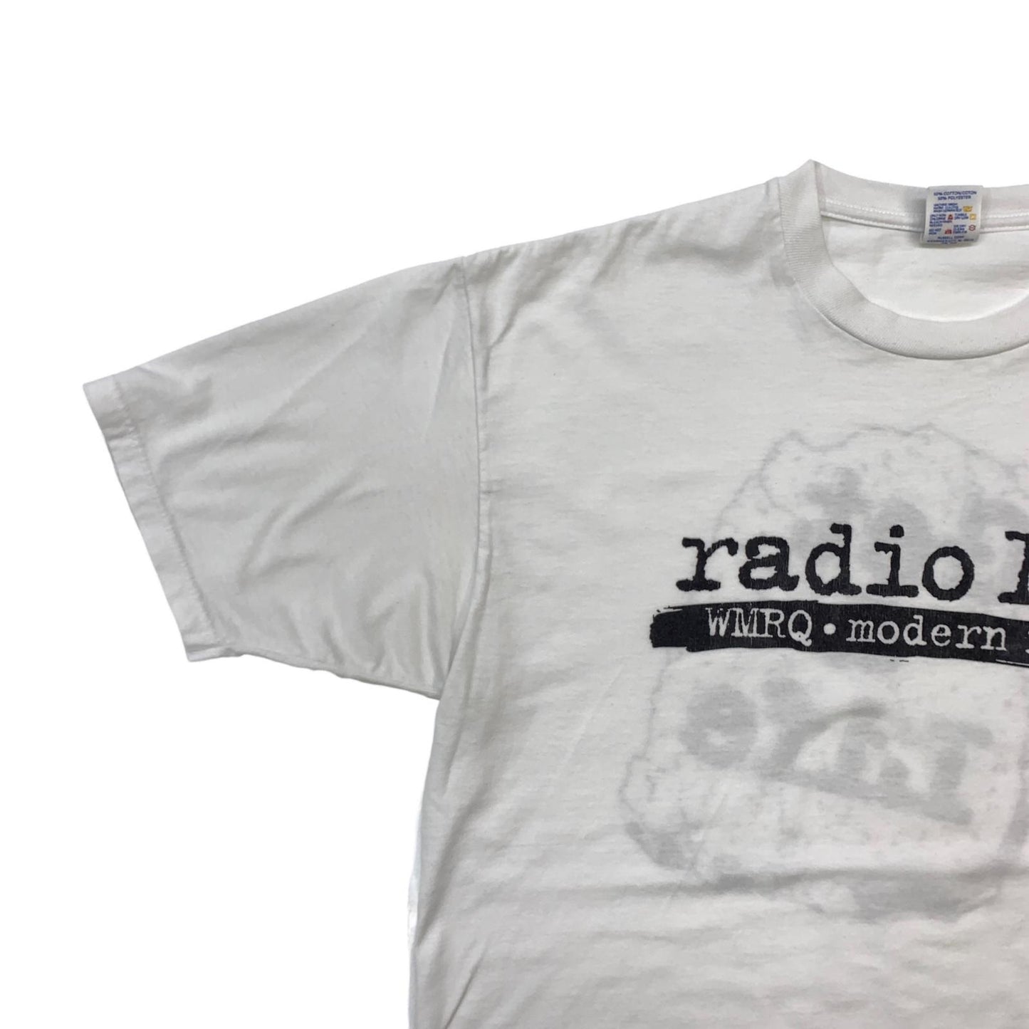 【中古】 JERZEES 90年代 radio 104 WMRQ.modern rock 両面プリント USA製 半袖Tシャツ ホワイト サイズ:XL【加古川物流】
