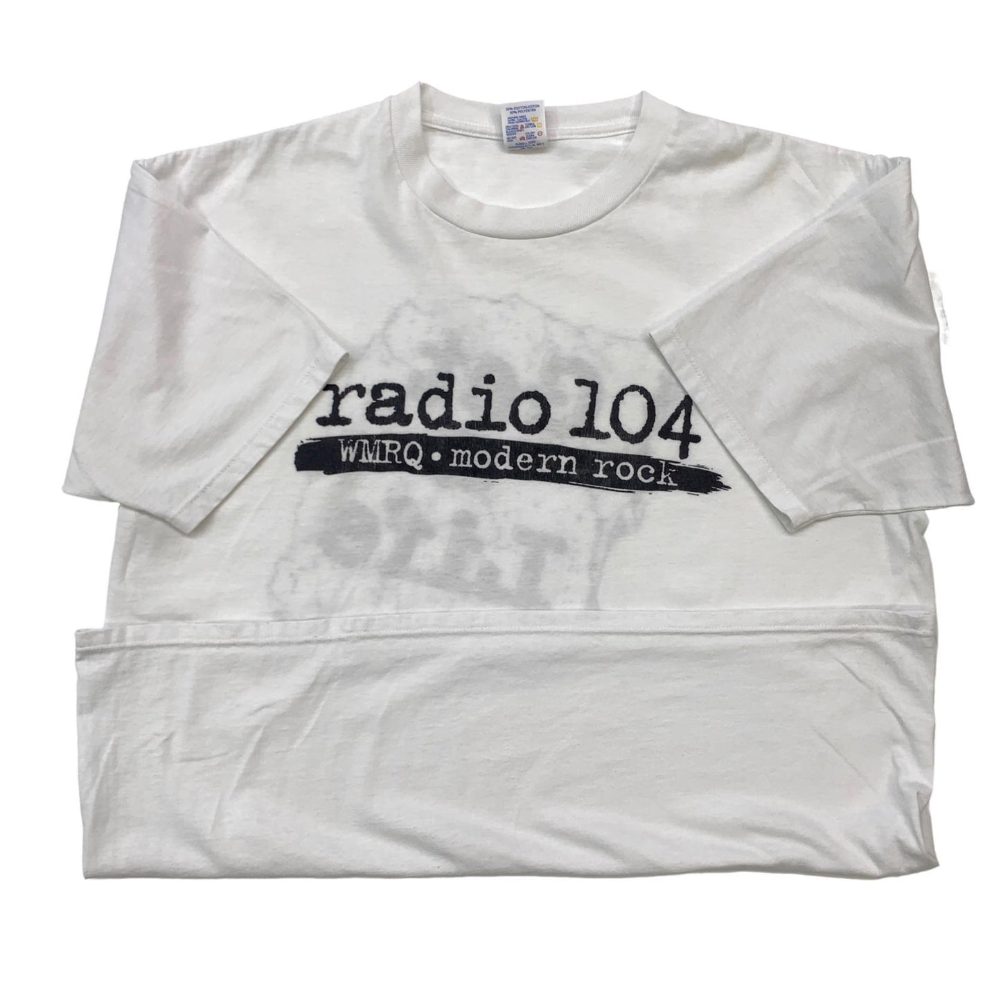 【中古】 JERZEES 90年代 radio 104 WMRQ.modern rock 両面プリント USA製 半袖Tシャツ ホワイト サイズ:XL【加古川物流】
