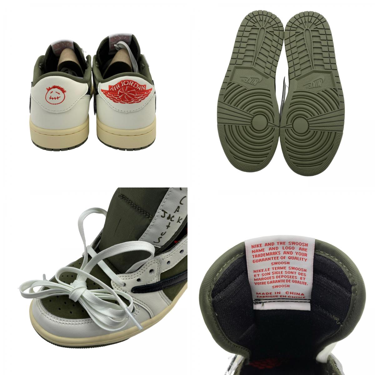 【中古】NIKE | ナイキ Travis Scott × Air Jordan 1 Low OG SP Reverse Olive スニーカー DM7866-200 オリーブ 26cm【加古川物流】