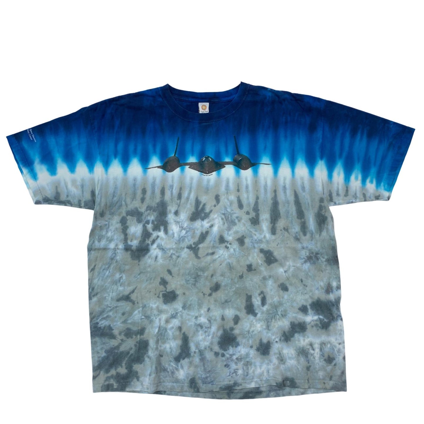 【中古】 Hand Dyed by Sundog Smithsonian's National Air and Space Museum ロッキード社 戦略偵察機SR-71 ブラックバード 半袖Tシャツ ブルー サイズ:XL【加古川物流】