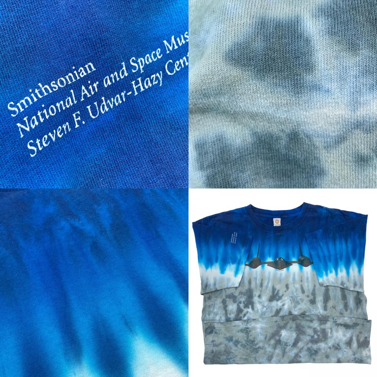 【中古】 Hand Dyed by Sundog Smithsonian's National Air and Space Museum ロッキード社 戦略偵察機SR-71 ブラックバード 半袖Tシャツ ブルー サイズ:XL【加古川物流】