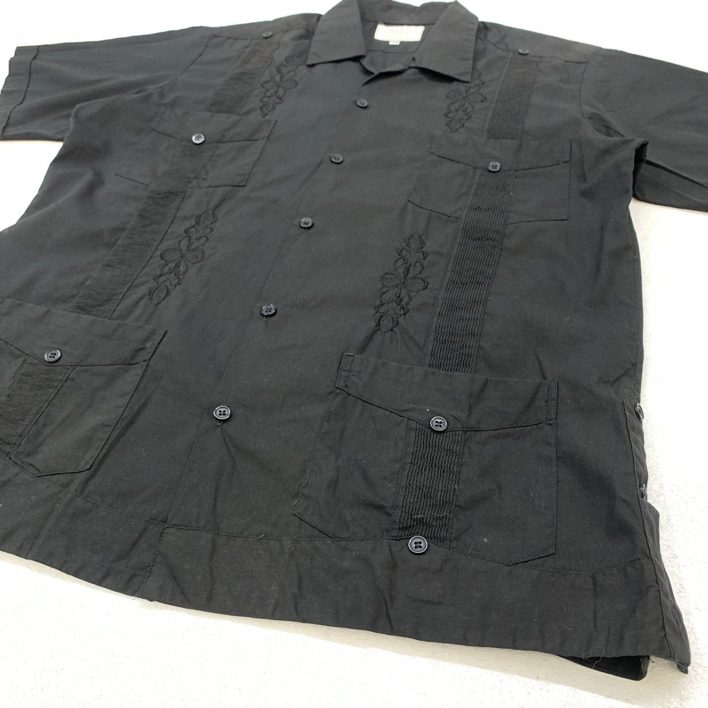 【中古】 CARAZON キューバシャツ コットン 半袖シャツ ブラック サイズ:38【加古川物流】