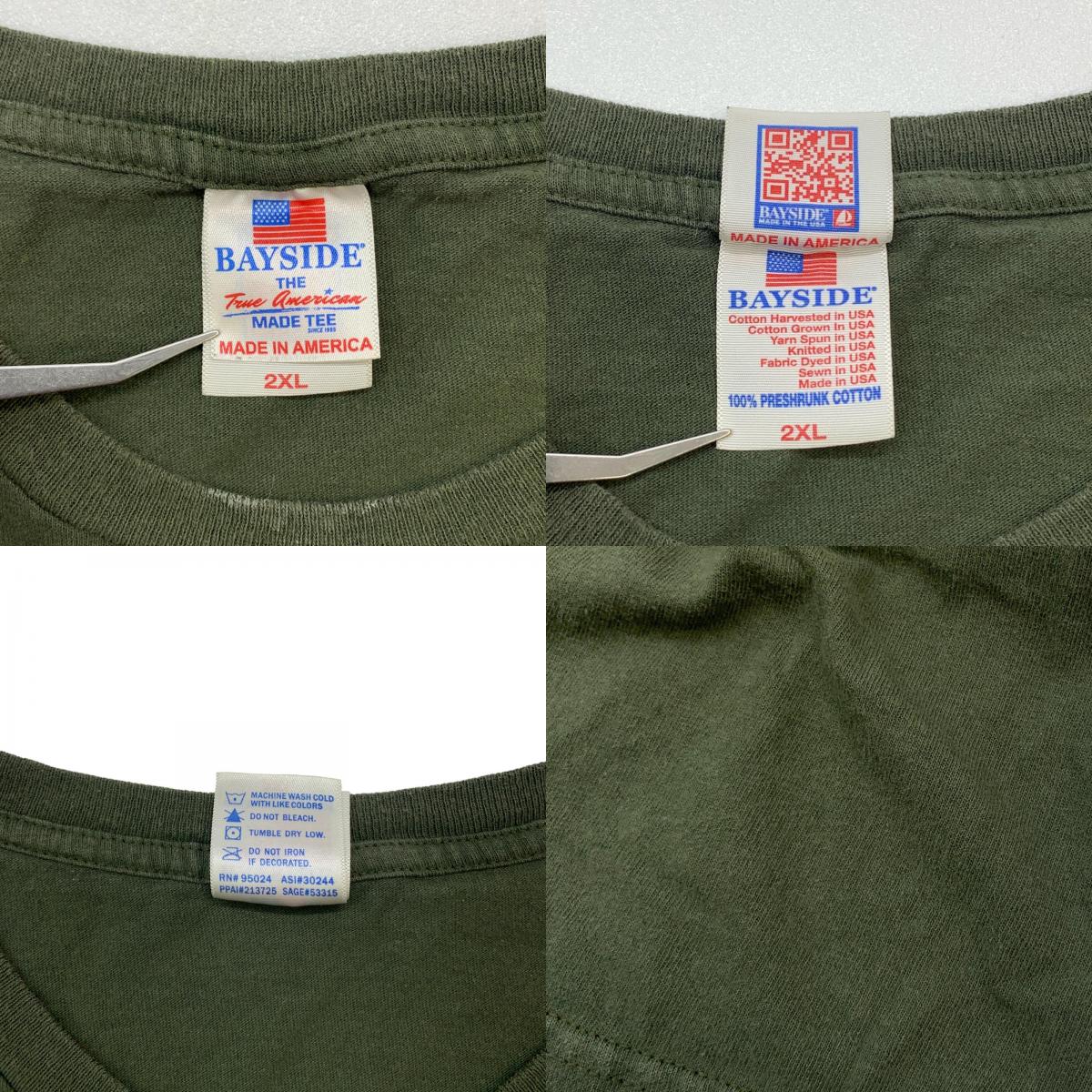 【中古】 BAYSIDE THE True American MADE TEE USMC アメリカ製 半袖Tシャツ オリーブ【加古川物流】