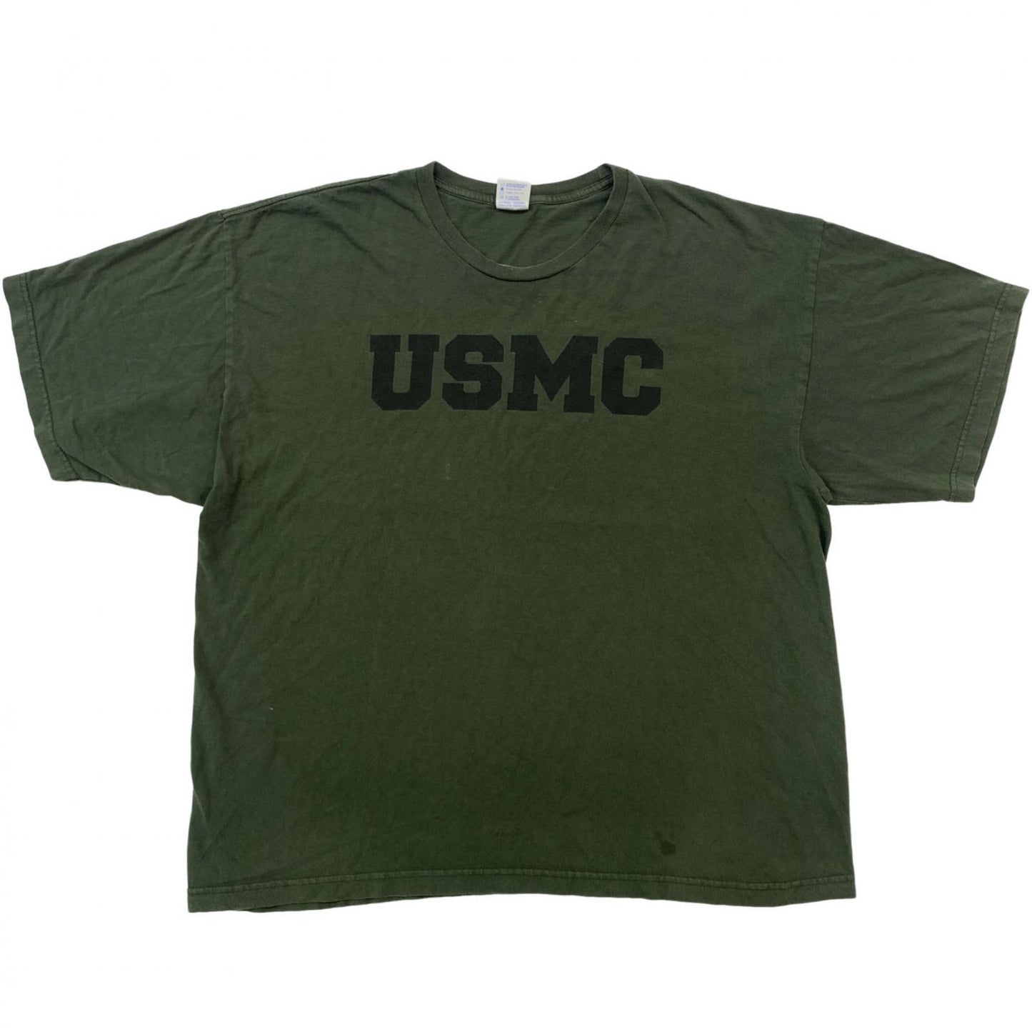 【中古】 BAYSIDE THE True American MADE TEE USMC アメリカ製 半袖Tシャツ オリーブ【加古川物流】