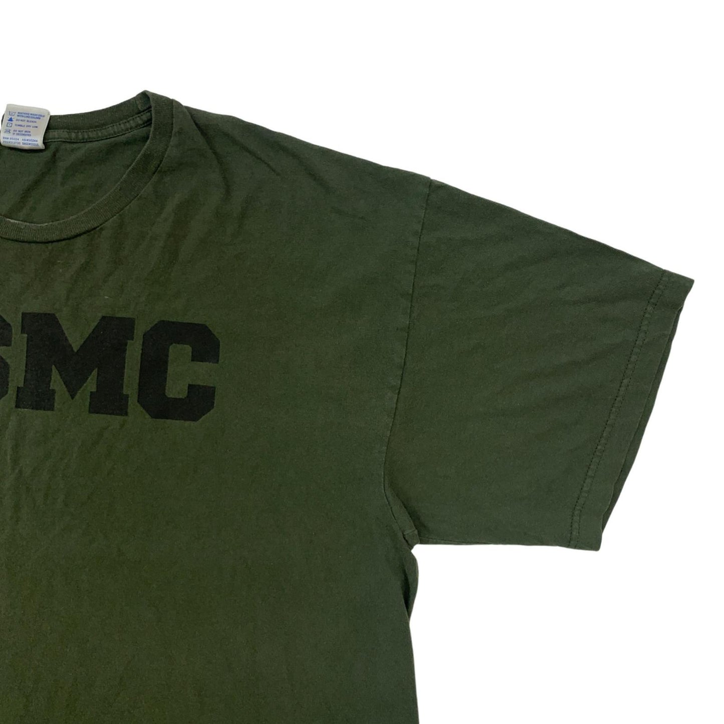 【中古】 BAYSIDE THE True American MADE TEE USMC アメリカ製 半袖Tシャツ オリーブ【加古川物流】