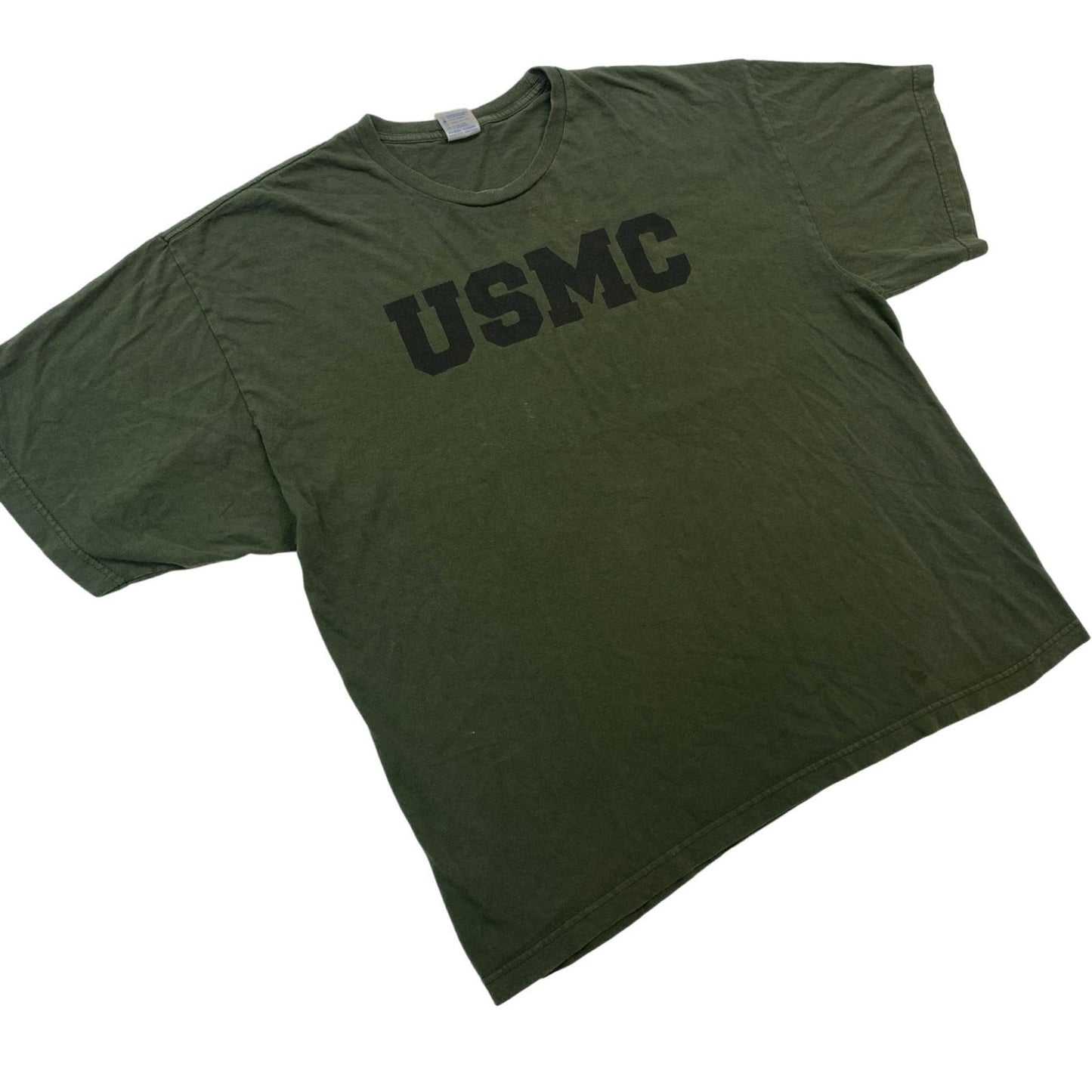 【中古】 BAYSIDE THE True American MADE TEE USMC アメリカ製 半袖Tシャツ オリーブ【加古川物流】