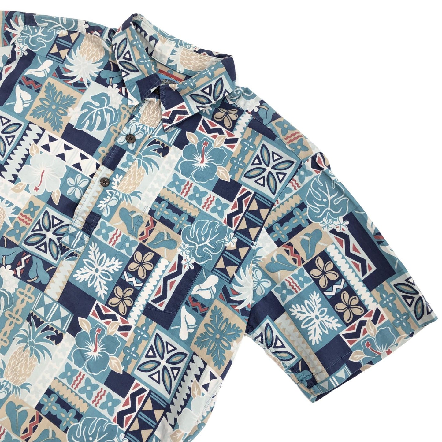 【中古】Reyn Spooner | レインスプーナー JOE KEALUHA'S ジョー ケアロハス プルオーバー ハワイアン ハイビスカス その他トップス ライトブルー【加古川物流】