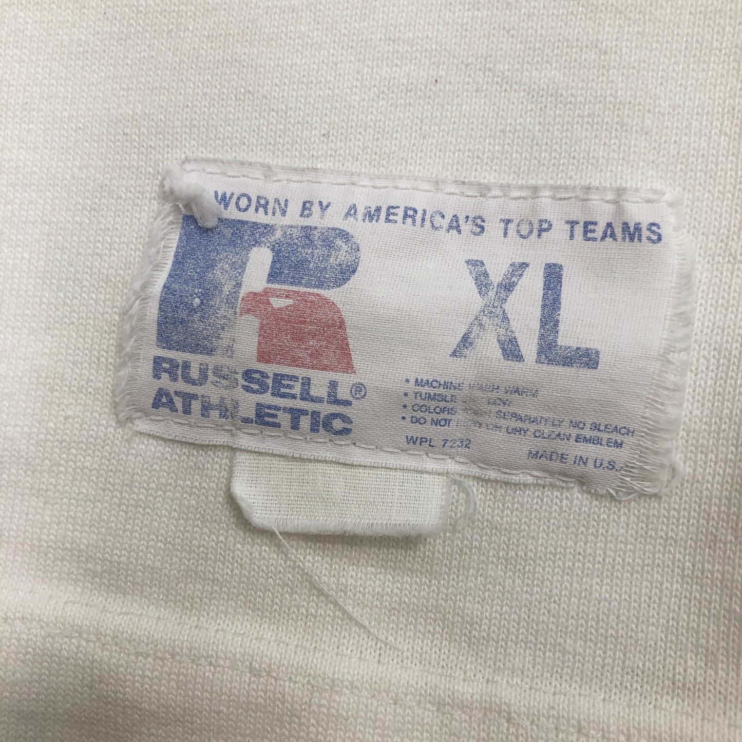 【中古】Russell Athletic | ラッセルアスレチック 90年代 フットボールT 半袖Tシャツ ホワイト サイズ:XL【加古川物流】