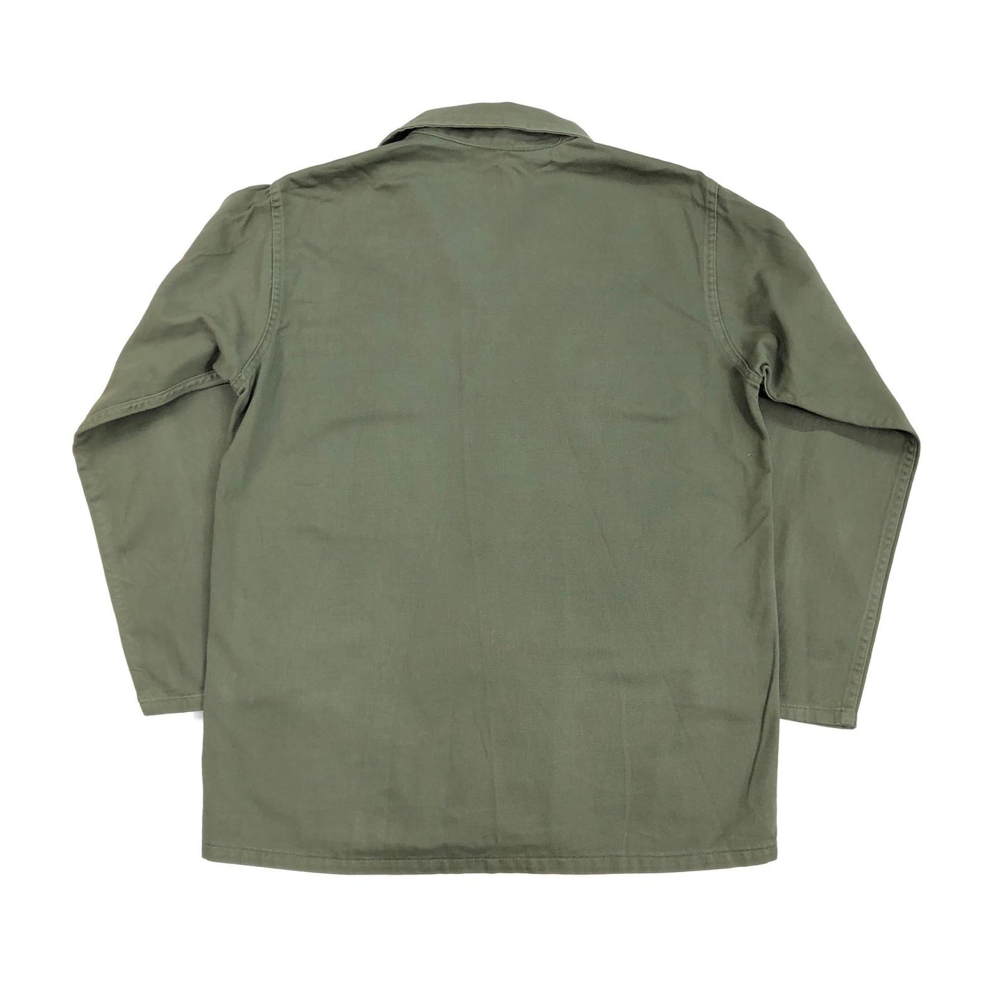 【中古】 60年代 US ARMY OG-107 コットン サテン ユーティリティ 筒袖 長袖シャツ OG-107 オリーブ【加古川物流】