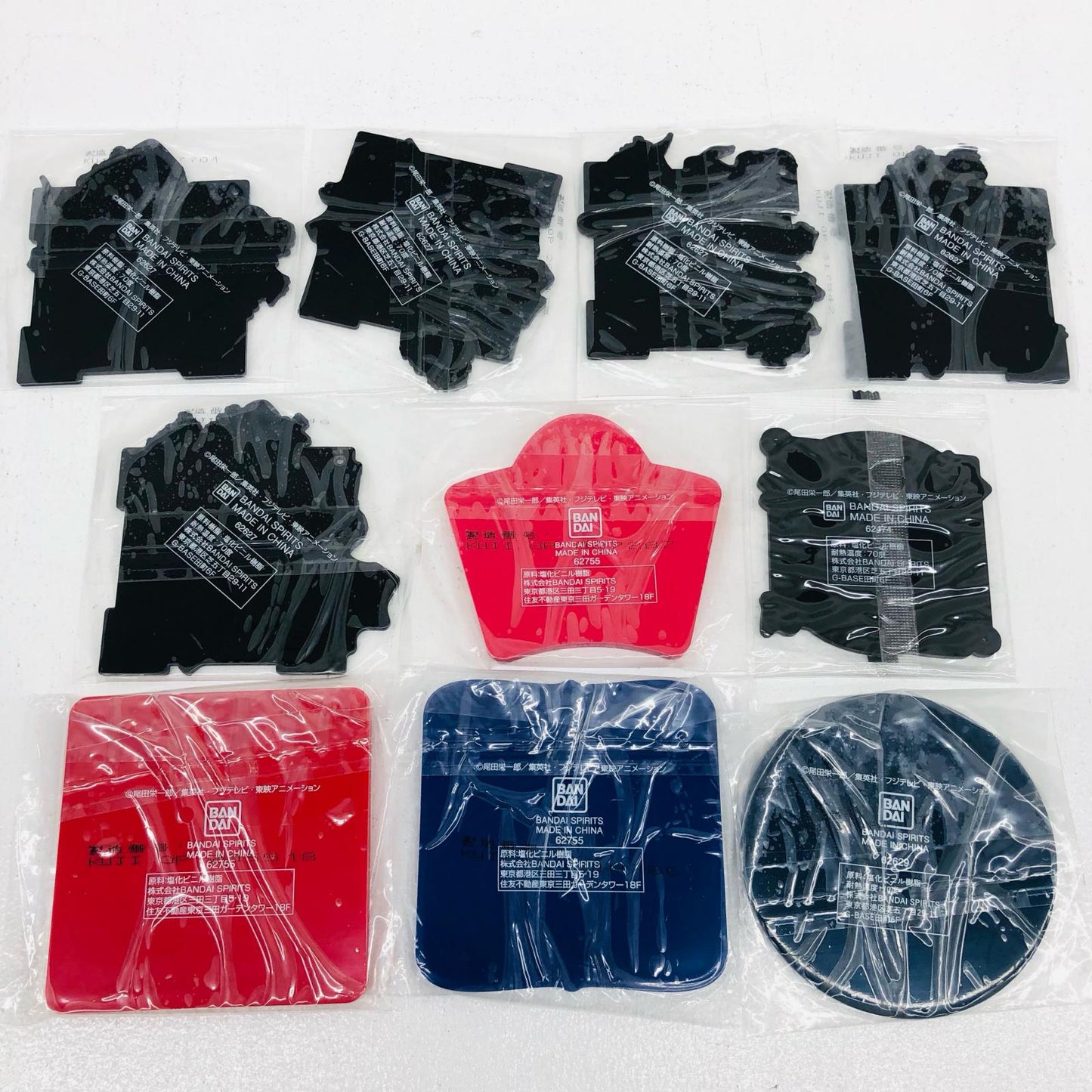 "One Piece" Rubber Coasters and Other Hobbies - Luffy, Blue Dragon, Sanji Ichiban Kuji - 10 Item Set