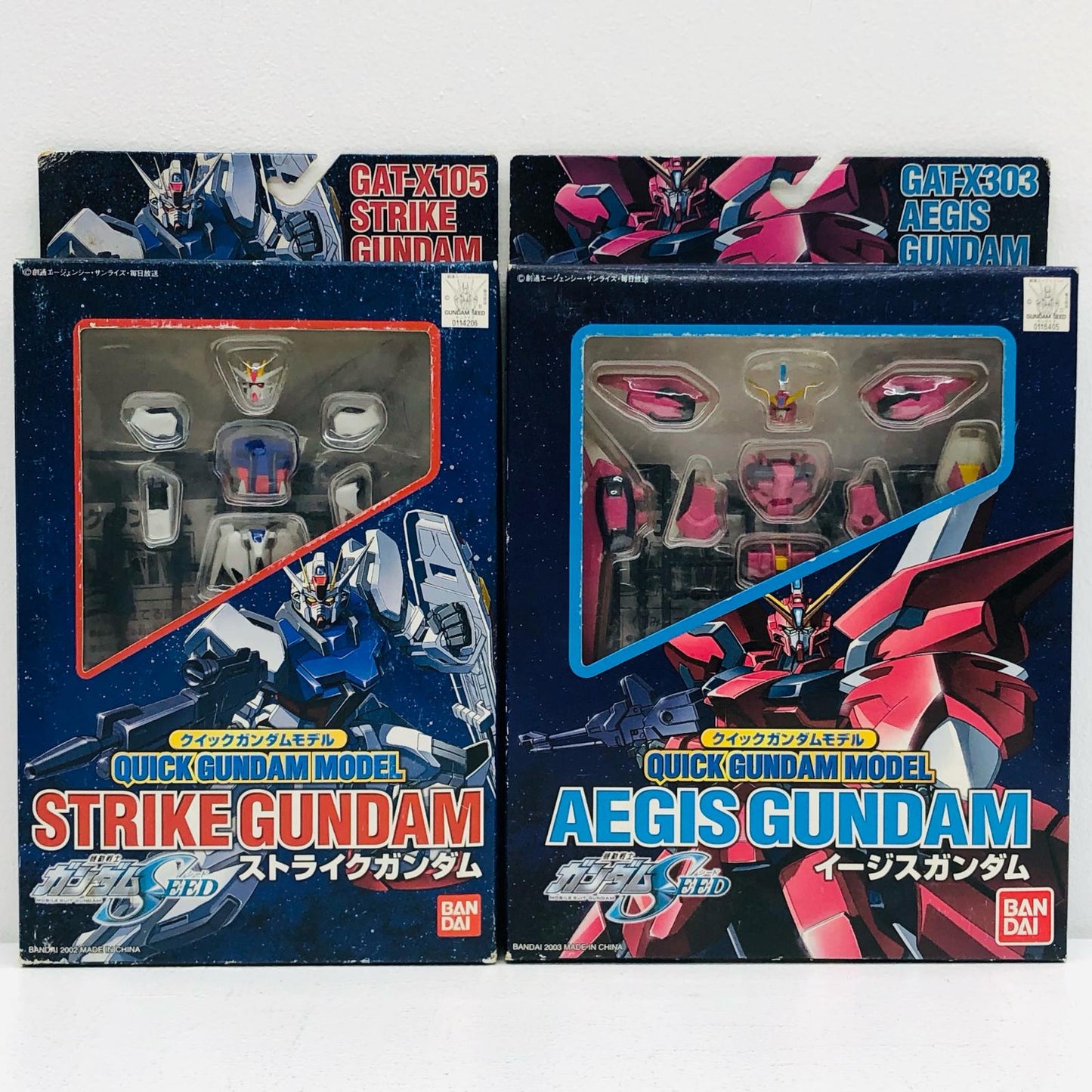【中古】 「機動戦士ガンダムSEED」 フィギュア ストライクガンダム/イージスガンダム クイックガンダムモデル 2点【フィギュア】【加古川物流】