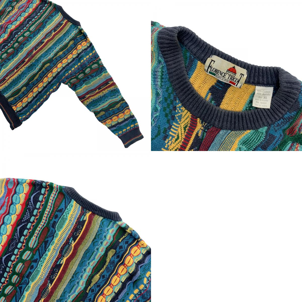 FLORENCE TRICOT 3D Knit Sweater Multi-Color Size: XL