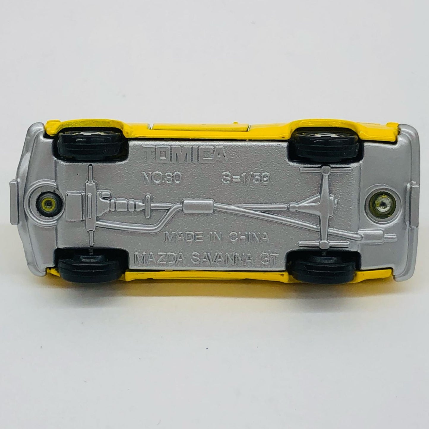 1/59 Mazda Savanna GT (yellow/black box) "Tomica with nostalgic catalog from Tomica 35th Anniversary"