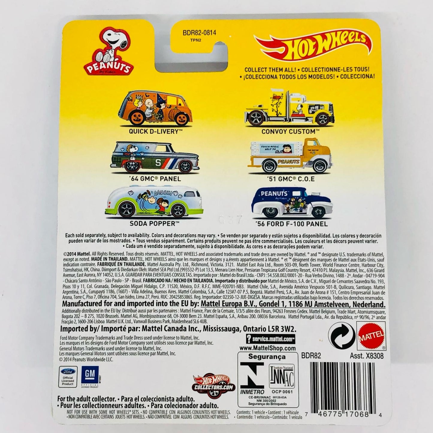 Hotwheels 1/64 PEANUTS '64 GMC PANEL