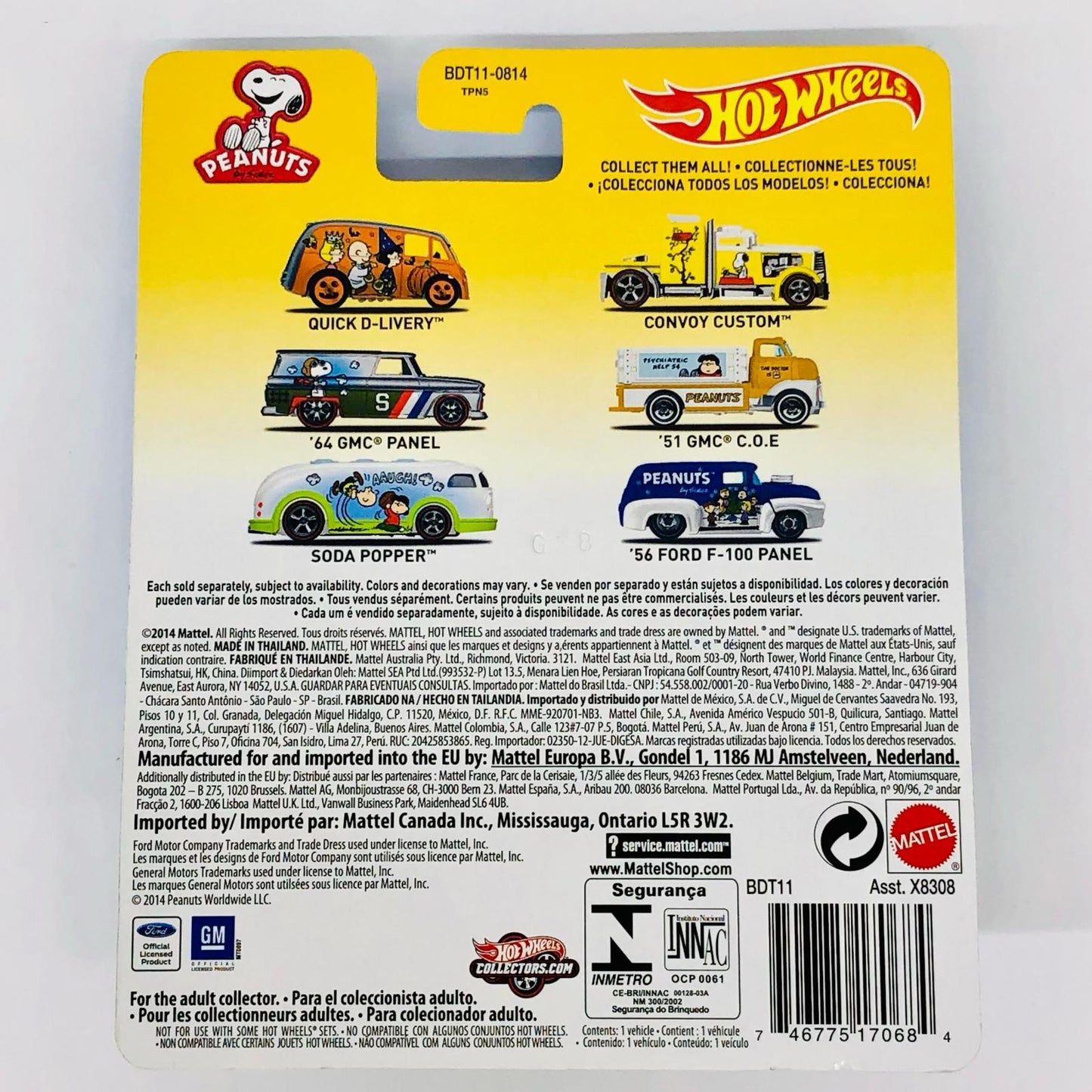 おもちゃ・玩具 Hotwheels 1/64 PEANUTS ’56 FORD F-100 PANEL PEANUTS ’56 FORD F100 PANEL【倉吉店】