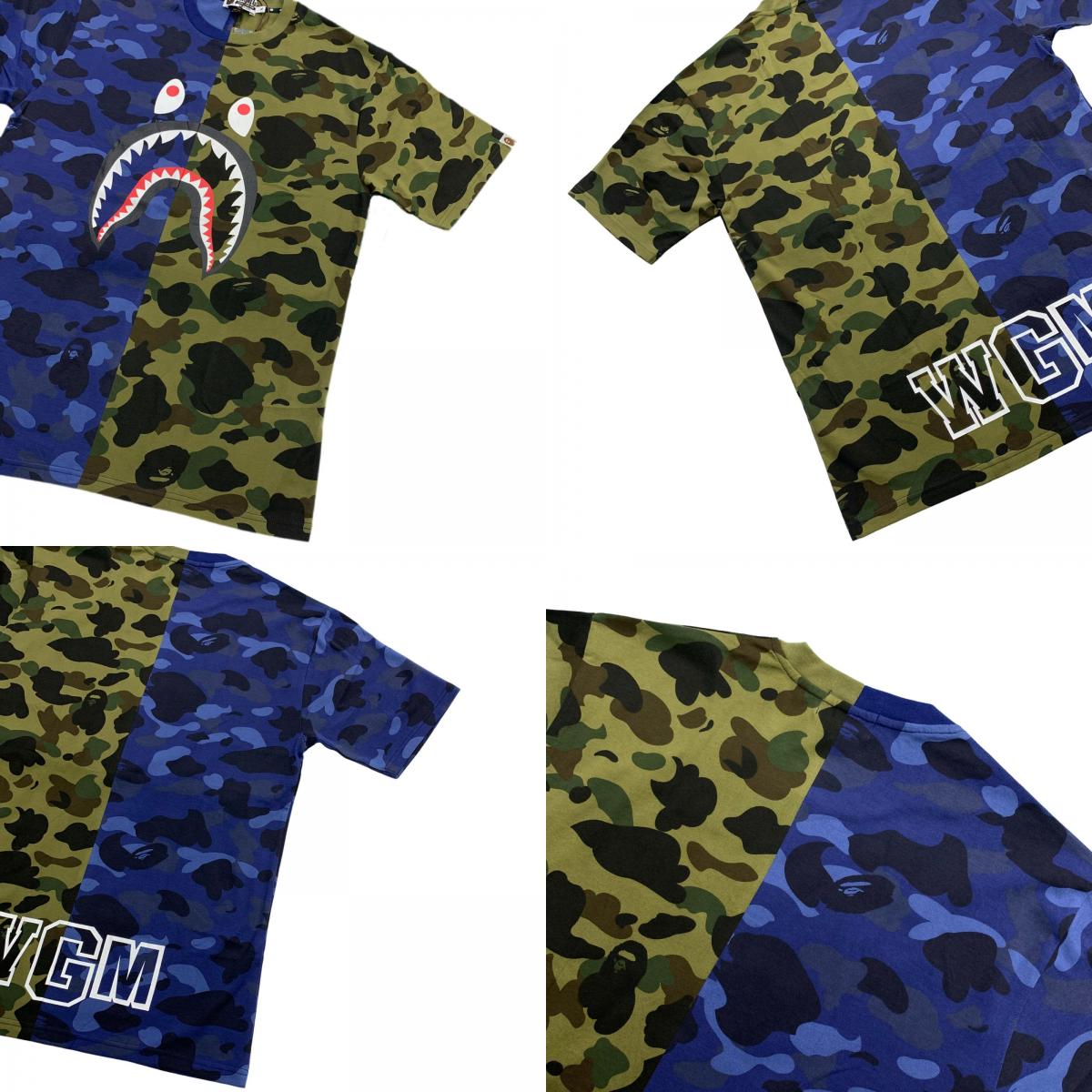 A BATHING APE | アベイシングエイプ SPLIT CAMO SHARK TEE 半袖Tシャツ 001CSM301009M サイズ:XL