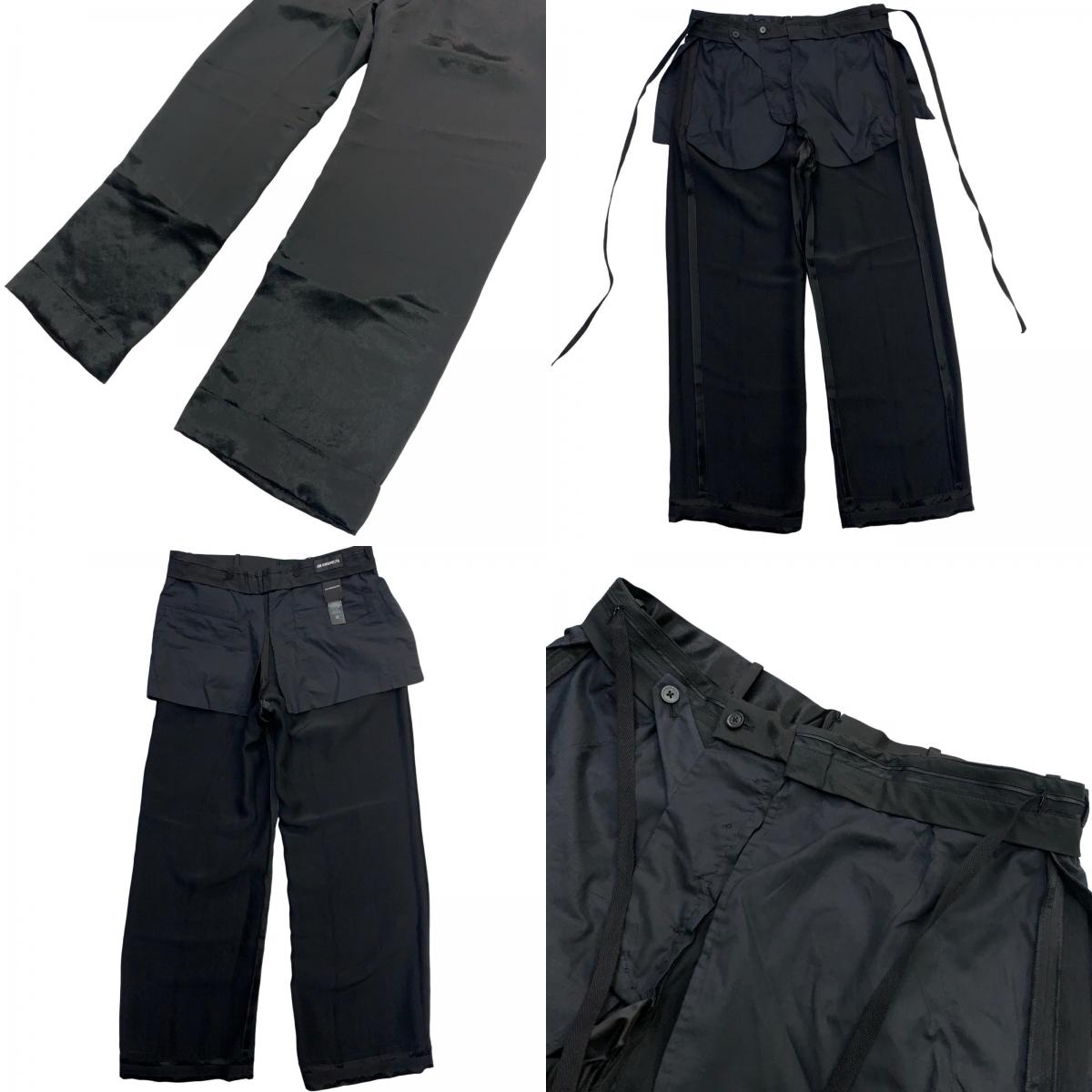 ANN DEMEULEMEESTER | アンドゥムルメステール Anneke Comfort Satin Trousers パンツ ブラック サイズ:48