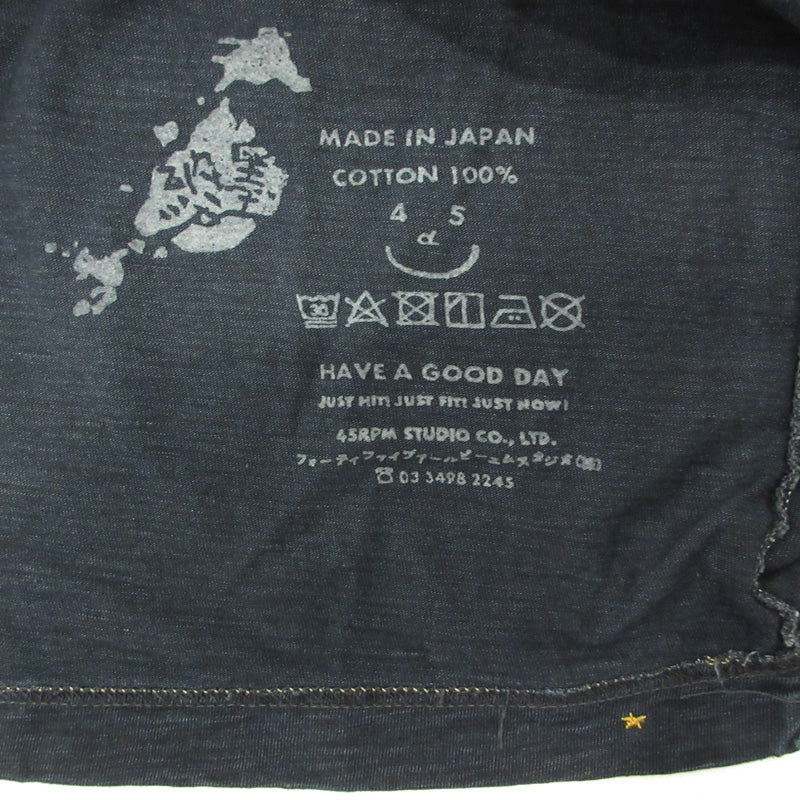 45rpm | 45アールピーエム 45R ロゴ刺繍 半袖Tシャツ ネイビー サイズ:不明【三重本店】