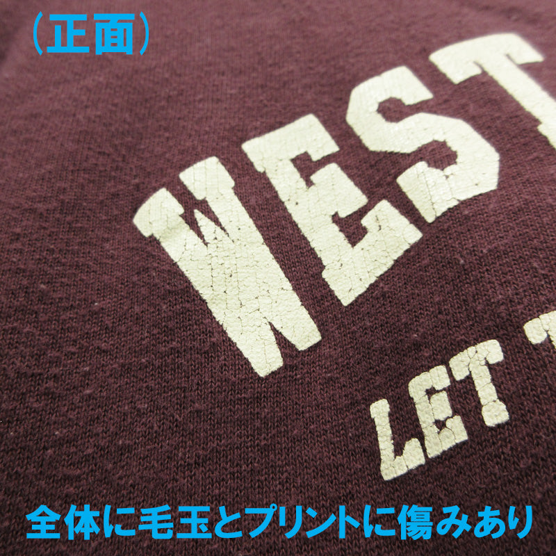 WARE HOUSE | ウェアハウス ウエアハウス × WESTRIDE ウエストライド 30周年記念 ロゴプリント長袖 スウェット ワインレッド ボルドー パープル系 サイズ:40【三重本店】