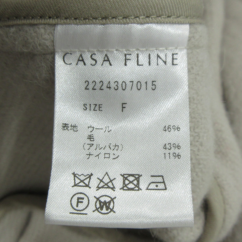 CASA FLINE | カーサフライン アルパカ混ウールロングコート その他アウター 2224307015 ライトベージュ アイボリー系 サイズ:FreeSize【三重本店】