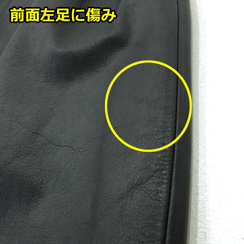 6(ROKU) | ロク 牛革 2タックパンツ パンツ 8614-199-0212 ブラック サイズ:38【三重本店】