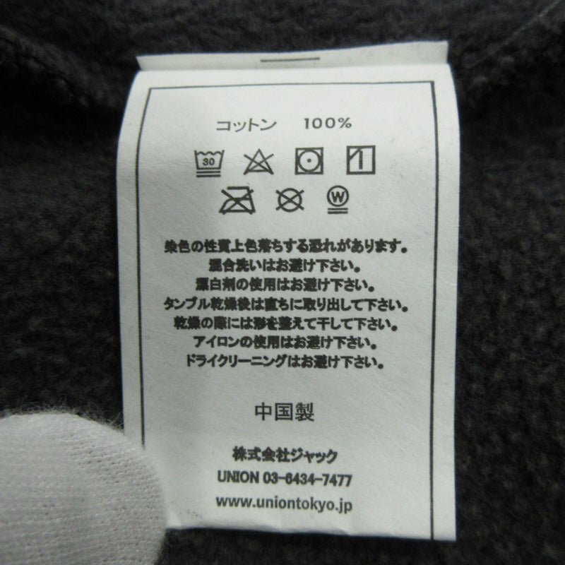UNION | ユニオン IVY HOODIE アイビーフーディ '25 USED加工ロゴプリント長袖パーカー パーカー KHL-412-030 グレー ブラック系(VINTAGE BLACK) サイズ:XXL【三重本店】