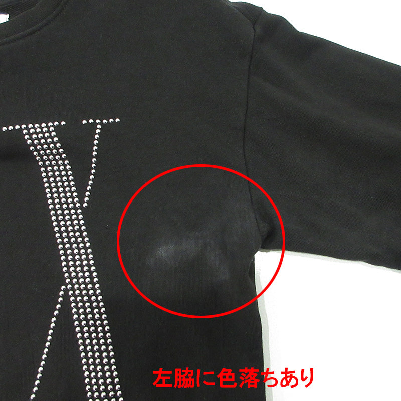 ARMANI EXCHANGE | アルマーニエクスチェンジ スタッズロゴプリント長袖スウェットシャツ スウェット 8NYM01 YJ68Z ブラック サイズ:XS【三重本店】