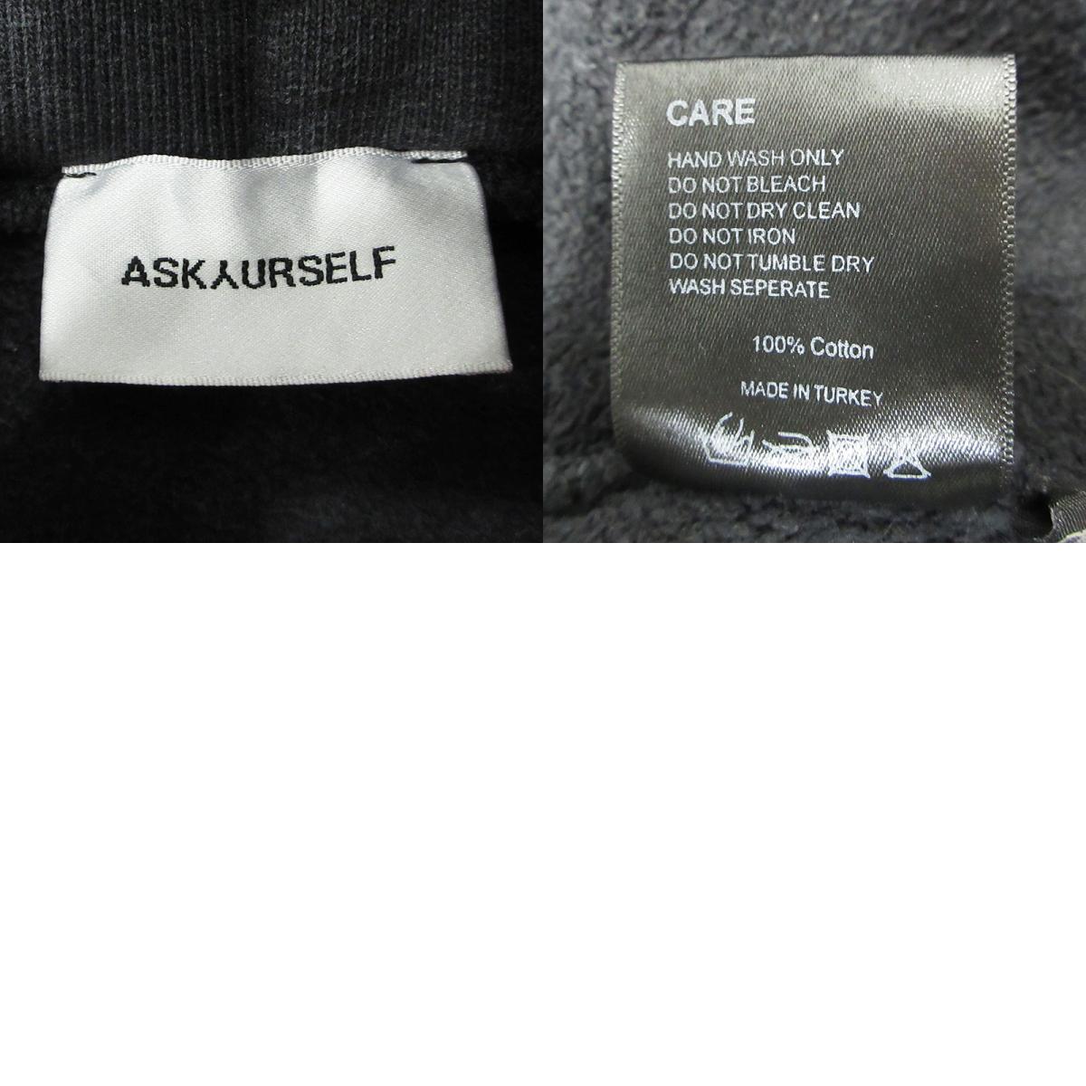 ASKYURSELF | アスクユアセルフ USED加工プリント長袖パーカー ダメージ加工 パーカー グレー サイズ:M【三重本店】