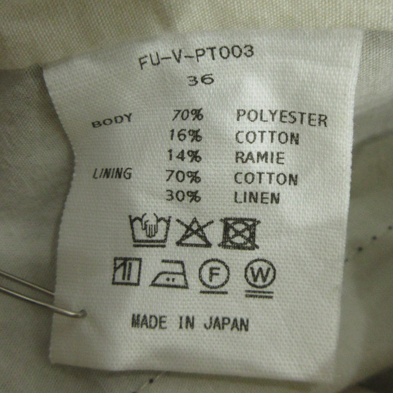PLAID 2-TUCK TAPERED SLACKS パンツ FU-V-PT003 ブラック×ブラウン サイズ:36【三重本店】