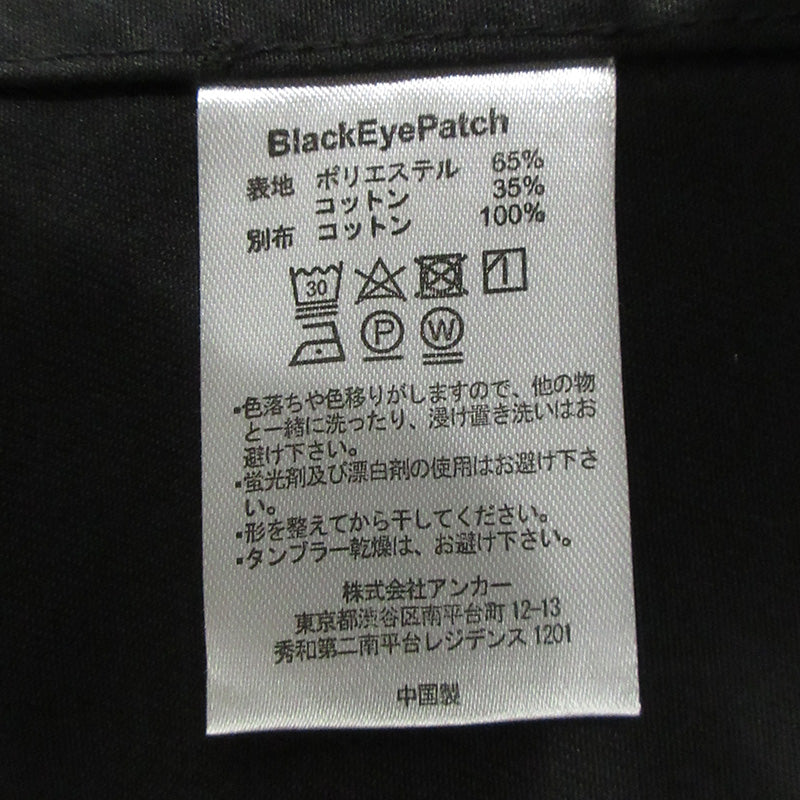 BlackEyePatch | ブラックアイパッチ ロゴ刺繍ハーフジップ半袖シャツ プルオーバー 半袖シャツ ブラック サイズ:XL【三重本店】
