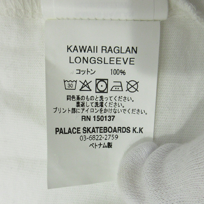 PALACE SKATEBOARDS | パレススケートボード KAWAII RAGLAN LONG SLEEVE カワイイラグランロングスリーブ 宮殿プリント長袖Tシャツ 長袖Tシャツ ホワイト サイズ:M【三重本店】