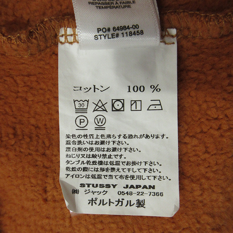 STUSSY | ステューシー Contrast Stitch Label crewneck コントラストステッチ長袖スウェットシャツ ロゴワッペン 裏起毛 スウェット 118458 ライトブラウン系 テラコッタ オレンジ系 サイズ:XL【三重本店】