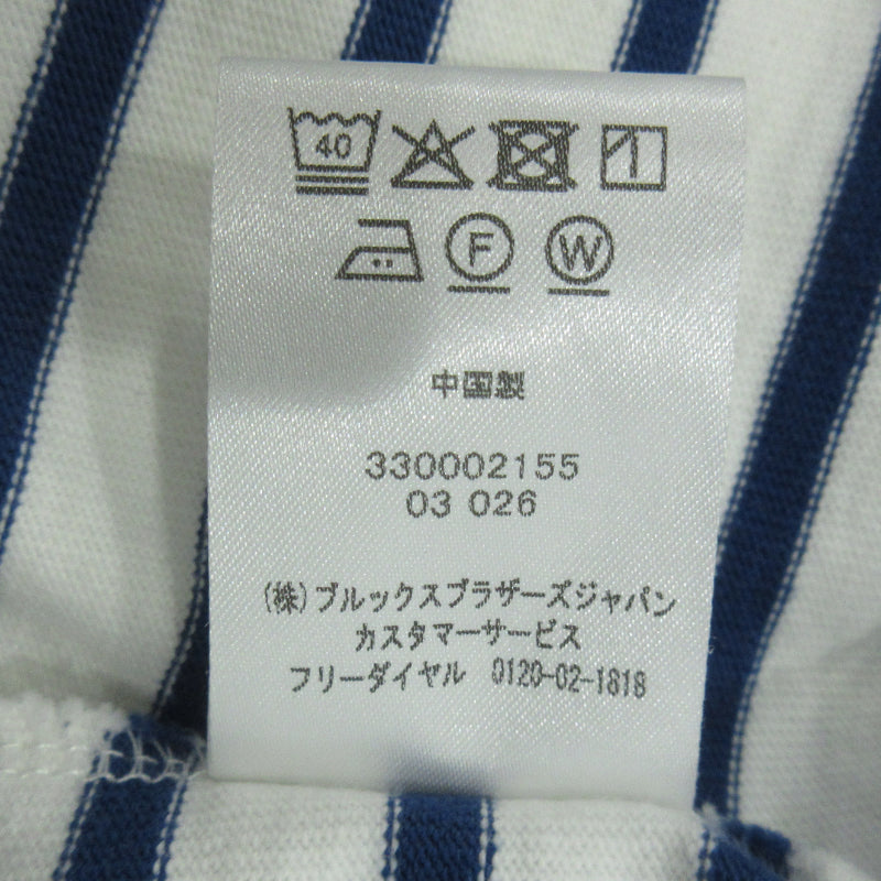 Brooks Brothers | ブルックスブラザーズ gfロゴ 長袖Tシャツ 330002155 ホワイト×ブルー サイズ:M【三重本店】