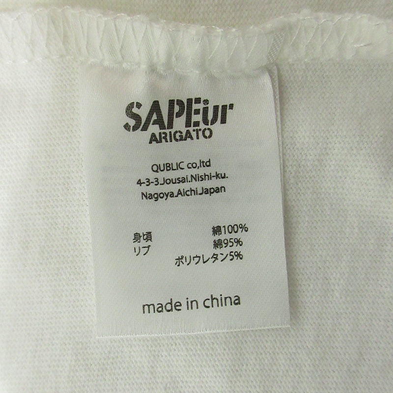SAPEur | サプール ロッドマン半袖Tシャツ 桜 花柄 ロゴプリント 長袖Tシャツ ホワイト×ピンク サイズ:M【三重本店】