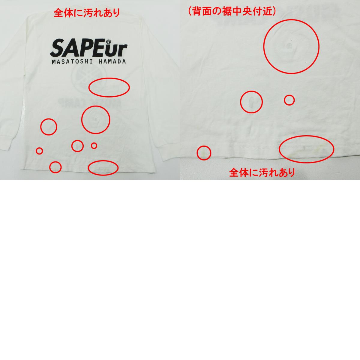 SAPEur | サプール × 浜田雅功 HAMADA MUSIC CAMP ミュージックチャンプ ハマダ長袖Tシャツ ロゴプリント 長袖Tシャツ ホワイト サイズ:L【三重本店】