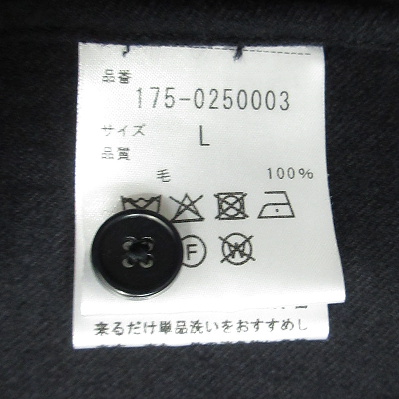 THE LIBRARY | ザライブラリー ウールノーカラー長袖シャツ 長袖シャツ 175-0250003 ブラック サイズ:L【三重本店】