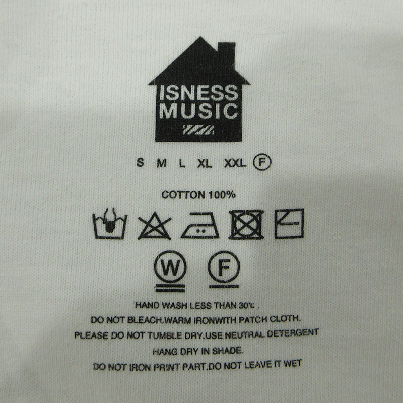 ISNESS MUSIC | イズネス ミュージック TECHNO ロゴプリント半袖Tシャツ 半袖Tシャツ ホワイト サイズ:FreeSize【三重本店】