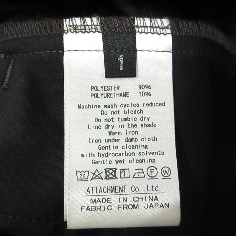 ATTACHMENT | アタッチメント × STUDIOUS ステュディオス REGULAR FIT EASY TROUSERS レギュラーフィットイージートラウザー ストレッチタックパンツ スラックス その他ボトムス AP42-113 グレー サイズ:1【三重本店】