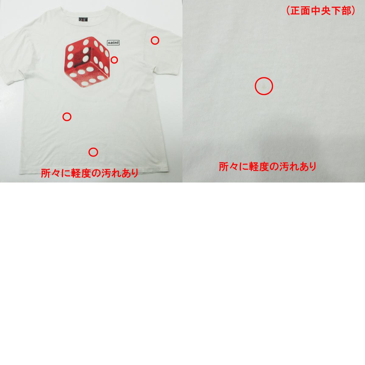 SAINT MICHAEL | セントマイケルセイントマイケル DICE TEE ダイス半袖Tシャツ サイコロ ロゴプリント 半袖Tシャツ SM-S23-0000-014 ホワイト ナチュラル 生成り サイズ:XL【三重本店】
