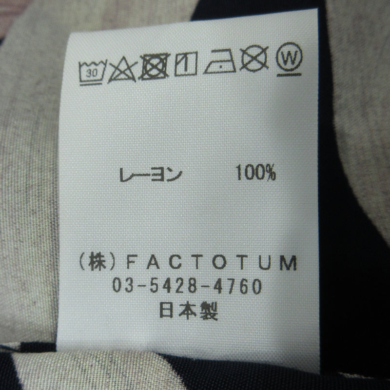 FACTOTUM | ファクトタム Botanica Round Hem Shirt 長袖シャツ 01060149 ネイビー サイズ:46【三重本店】