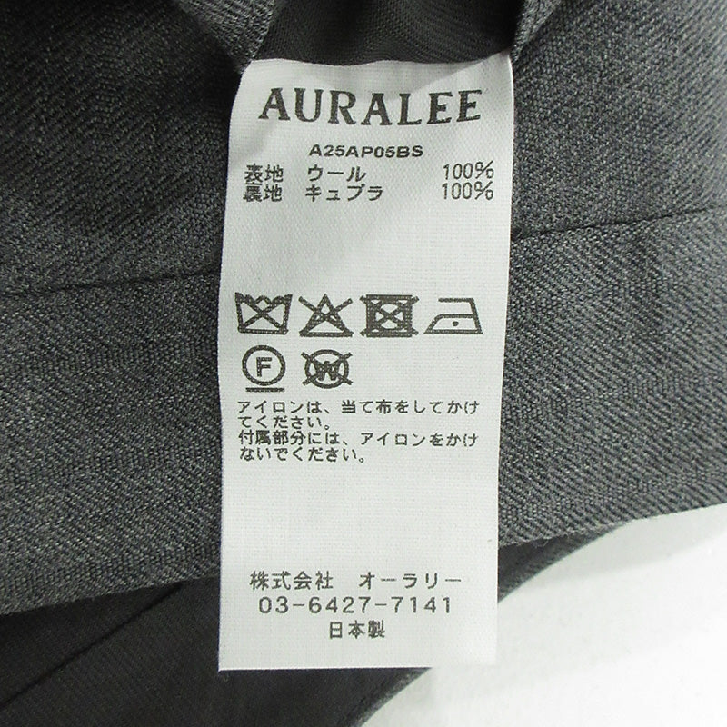 AURALEE | オーラリー BLUEFACED WOOL TWO-TUCK SLACKS ブルーフェイスウール2タックスラックス ウールパンツ その他ボトムス A25AP05BS グレー サイズ:2【三重本店】