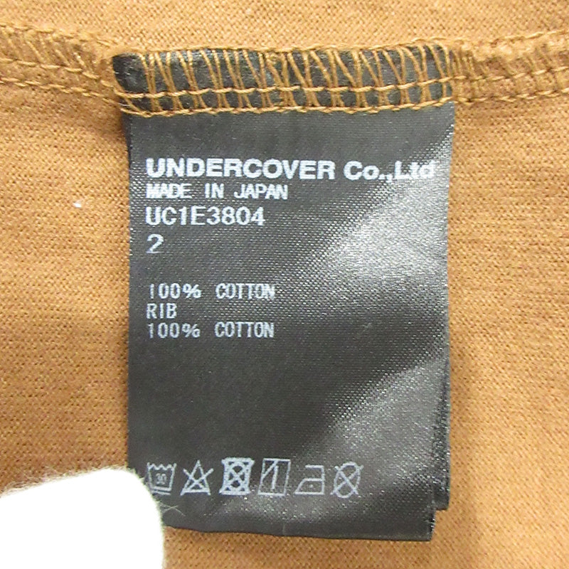 UNDERCOVER | アンダーカバー Play Hands半袖Tシャツ プレイハンド(プレイハンズ) ロゴプリント 半袖Tシャツ UC1E3804 ブラウン サイズ:2【三重本店】
