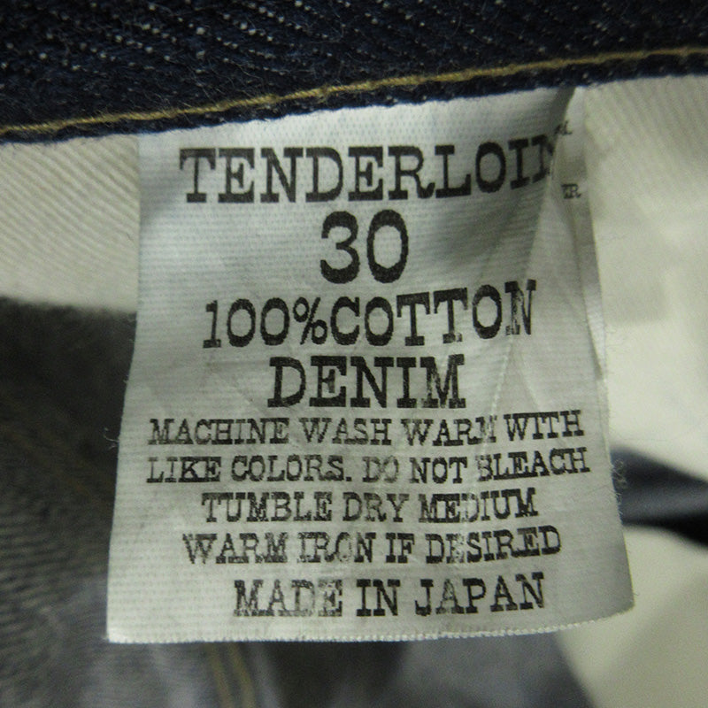 TENDERLOIN | テンダーロイン ジップフライデニムパンツ デニムパンツ ネイビー インディゴ サイズ:30【三重本店】
